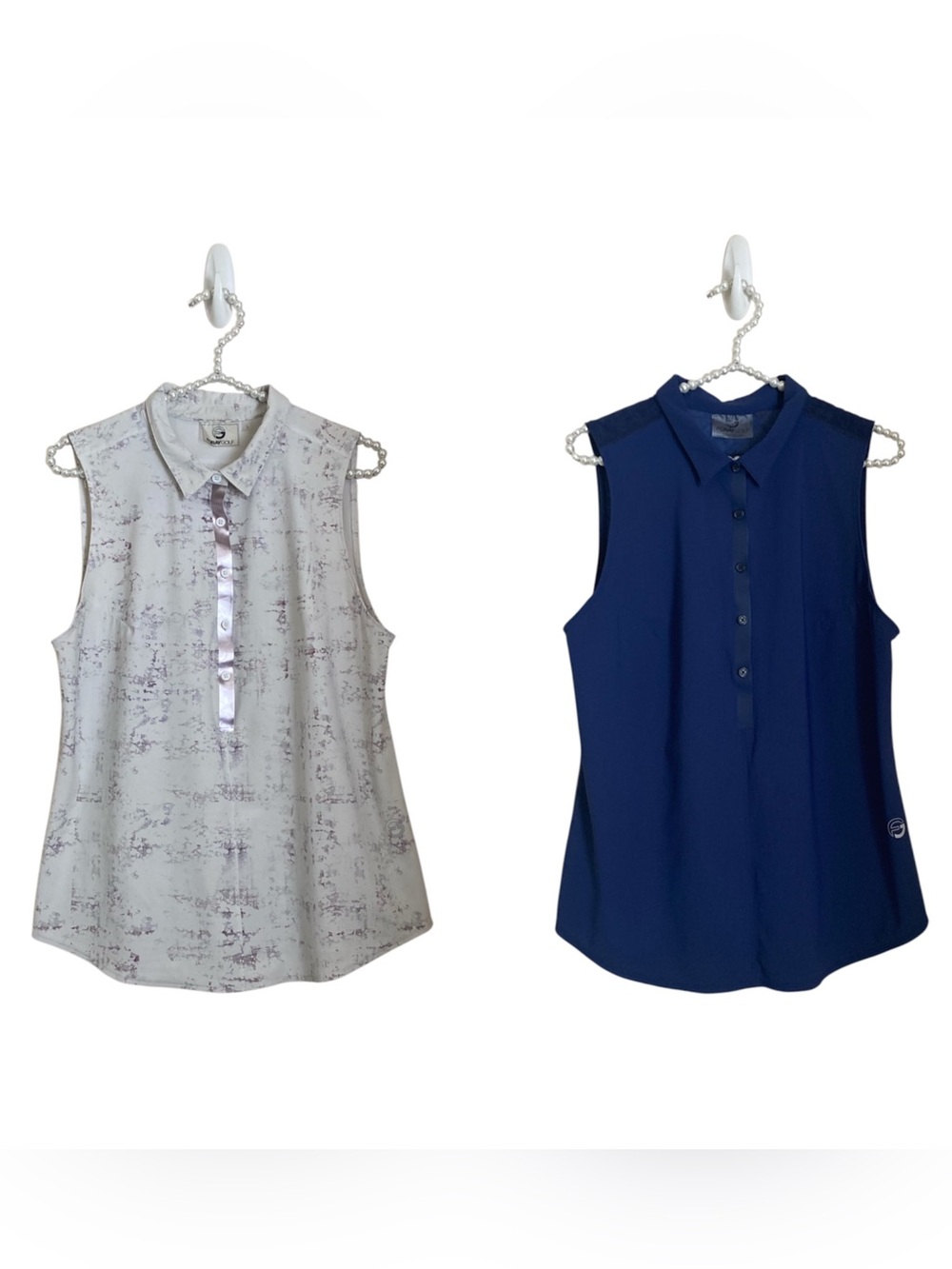 2 Foray Golf Large Sleeveless Tops 1 Blue 1 Multicolored, Laser Cut Back Logo